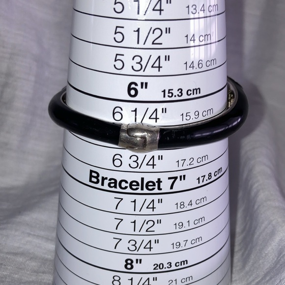 Bracelet Cuff Enamel Sterling Silver 925 Women’s Black White Raquelle Bianco - Picture 5 of 16